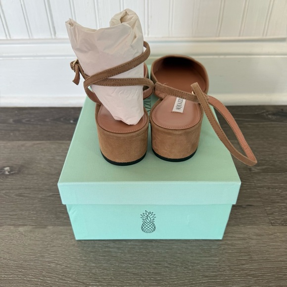 Aquazzura 35mm French Flirt pumps two tone suede sling back - Picture 4 of 8